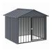 vidaXL собачья конура на крыше установлен черный 117x103x102 cm цинк металлизированный сталь животное товары для домашних животных товары для домашних животных собака сопутствующие товары собака house оплата при получении не возможно 