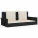 vidaXL swing bench подушка имеется черный 119x56x48 cm поли ротанг мебель уличный мебель наружный стул уличный bench 