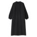  Muji Ryohin женщина мягкий .. марля длинный рукав One-piece M чёрный хорошая вещь план 
