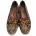 COACH Coach signature Logo лента deck shoes спортивные туфли бежевый Brown размер 5.5B женский [ б/у ]