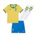  Kids NIKE Nike Brazil представитель 2026 Home Mini комплект io8971-724 копия форма верх и низ в комплекте 3 позиций комплект футбол одежда желтый цвет 