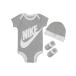 NIKE Nike FUTIRA LOGO baby 3 позиций комплект 0-6M 6-12M LN0073-042 MN0073-042 темно-серый новорожденный празднование рождения детская одежда младенец baby размер товары для малышей 