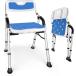  складной душ стул душ стул - уход для легкий товары для ухода 4 -ступенчатый высота настройка возможность стульчик для ванной уход стул переворачивание предотвращение MDM( голубой )