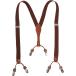  подтяжки кожа & резина подтяжки мужской женский Y type 2.5cm ширина x самый длинный 110cm( Brown, Free Size)