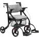  ходунки 4 колесо ходьба машина коляска для пожилых алюминиевый складной ручная тележка пожилые люди высота настройка возможно 1 шт. 3 позиций салон уличный двоякое применение японский язык инструкция имеется MDM ( серый )