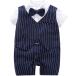  детская одежда baby формальный мужчина короткий рукав детский комбинезон младенец празднование рождения .. три .100 день праздника .( темно-синий полоса, 90)