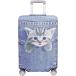  чемодан защитный корпус симпатичный собака кошка Denim багажник кейс Carry кейс эластичный путешествие MDM ( кошка * тигр ( голубой ), M)