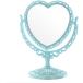  настольный зеркало Heart type симпатичный модный макияж cosme красота косметика зеркало подставка 360 раз вращение ( голубой )
