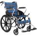  инвалидная коляска самоходный помощь тип двоякое применение алюминиевый легкий складной compact инвалидная коляска . поломка модель складной простой MDM( синий & красный в клетку )