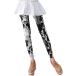  леггинсы женский брюки рисунок предмет 9 минут длина стрейч материалы свободный размер B чёрный маленький белый цветок ( чёрный ( маленький белый цветок ), W65 Regular)