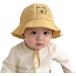  baby шляпа шляпа симпатичный медведь вышивка .. шнур имеется голова вокруг 49cm UV cut навес вне развлечение ( желтый, Free Size)