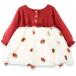 клубника вышивка . мягкий chu-ru baby One-piece chuchu платье ребенок одежда девочка длинный рукав Princess способ младенец ( клубника, 100)