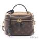  Louis Vuitton LOUIS VUITTONvanitiNV PM монограмма Rebirth ручная сумочка косметичка PVC кожа Brown черный 2WAY M45165 женский б/у 