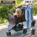  pet Cart folding one touch rotation front wheel cushion 3 wheel small size dog large dog light weight Lead stopper attaching black Brown compact dog 