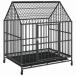 vidaXL с роликами . собака для клетка черный цинк металлизированный steel животное товары для домашних животных товары для домашних животных собака сопутствующие товары собака house чёрный оплата при получении не возможно 