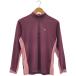  б/у одежда женский L MIZUNO/ Mizuno половина Zip breath Thermo рубашка длинный рукав спорт одежда защищающий от холода лиловый / light purple 73EW204