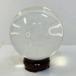  unused goods glass sphere 9cm less color transparent crystal wooden pedestal attaching 