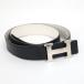 [HERMES] Hermes navy blue Stan s reversible H belt Logo buckle silver metal fittings *O stamp (2011)[ used ][ cash on delivery un- possible ]/kw0521