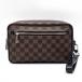 LOUIS VUITTON( Louis Vuitton ) небольшая сумочка *ka носорог клатч Damier *eben Brown серебряный металлические принадлежности 