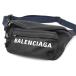 BALENCIAGA( Balenciaga ) Wheel ремень сумка сумка "body" черный нейлон Logo вышивка мужской женский унисекс 