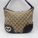GUCCI( Gucci ) Rav Lee Heart GG парусина сумка на плечо кожа бежевый Brown Gold женский 