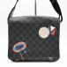 LOUIS VUITTON( Louis * Vuitton ) dist liktoPM стикер z сумка "почтальонка" Damier gla Fit чёрный серебряный металлические принадлежности мужской 