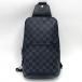 LOUIS VUITTON( Louis Vuitton )ave новый * sling сумка Damier *gla Fit мужской сумка "body" черный 