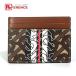 BURBERRY Burberry 8020401 TB монограмма чехол для пропуска футляр для визитных карточек футляр для карточек кожа / парусина Brown унисекс [ б/у ] прекрасный товар 
