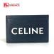 CELINE Celine карта держатель Logo чехол для пропуска футляр для визитных карточек футляр для карточек кожа черный мужской [ б/у ]