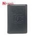 CHANEL Chanel чехол для пропуска здесь Mark CC футляр для визитных карточек 2. складывать футляр для карточек черная икра s gold черный женский [ б/у ]