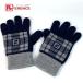  прекрасный товар FENDI Fendi FXY010 Logo перчатка проверка FFbai цвет перчатки темно-синий женский [ б/у ]