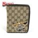 GUCCI Gucci 233152 GG Gucci .li чихуахуа канцелярские товары раунд застежка-молния обложка для записной книжки GG парусина / кожа [ б/у ]