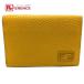FENDI Fendi 7M0222 Logo чехол для пропуска футляр для визитных карточек футляр для карточек кожа желтый женский [ б/у ]