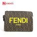 FENDI Fendi 7VA564 Logo портфель ручная сумочка с ремешком Zucca клатч Brown мужской [ б/у ]