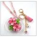  paper ki ring kit [ peach. flower ] bag charm pendant strap 