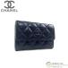 Chanel (CHANEL) черная икра s gold matelasse футляр для карточек футляр для визитных карточек A50169 темно-синий ( б/у )