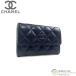  Chanel (CHANEL) caviar s gold matelasse card-case card-case A50169 navy ( used )