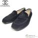  Chanel (CHANEL) здесь Mark замша Loafer Flat обувь обувь #37 1/2 черный ( б/у )