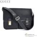  Gucci (GUCCI)mesenja- нейлон парусина × кожа бизнес сумка на плечо мужской 92538 черный ×SV металлические принадлежности ( б/у )