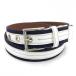 [ beautiful goods ]ASHWORTH Ashworth belt white × navy bai color switch lady's Golf wear 