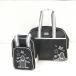 [ очень красивый товар ]Munsingwear Munsingwear одежда сумка "Boston bag" × сумка для обуви 2 позиций комплект чёрный × слоновая кость обувь место хранения возможно ламе пингвин Golf 