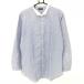 23 район рубашка с длинным рукавом белый × голубой маленький полоса хлопок . лен . мужской 50 Golf одежда 23 район 