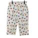 MU sport half edge height pants white × multi dog hibiscus total pattern stretch lady's 40(M) Golf wear M*U SPORTS|35%OFF price 