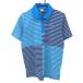  Puma рубашка-поло с коротким рукавом голубой × светло-серый окантовка мужской L Golf одежда PUMA|SALE цена 
