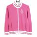  Le Coq джерси блузон розовый × белый ребра окантовка женский M Golf одежда le coq sportif