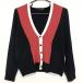 23 район спорт кардиган темный темно-синий × красный задняя сторона .... женский S-M Golf одежда 23 район ( очень красивый товар )