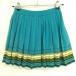  viva Heart вязаный юбка бирюзовый голубой × зеленый плиссировать кромка Random окантовка рисунок женский 38 Golf одежда VIVA HEART