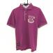 [ прекрасный товар ]23 район спорт рубашка-поло с коротким рукавом лиловый Logo .... воротник обратная сторона полоса мужской L Golf одежда 23 район 