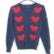  Callaway свитер с длинным рукавом темно-синий × красный рукав Logo ....V шея Heart вязаный шерсть . женский M Golf одежда Callaway