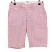  Ralph Lauren Golf shorts pink × white soccer cloth stripe pattern lady's 9(M) Golf wear Ralph Lauren